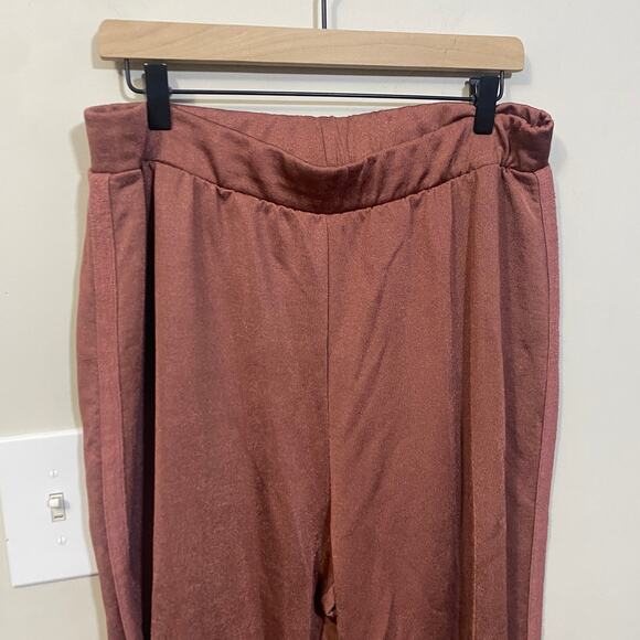 Asos Mauve Muted Pink Terry Jogger Casual Sweatpant Ankle Length Plus Size 14 - Picture 2 of 9